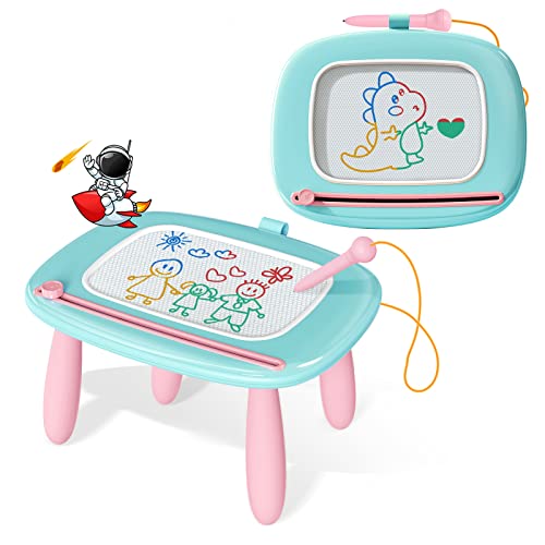 Kikidex Toddlers Toys Age 1-3, Magnetic Drawing Board, Doodle Board Pad Learning and Educational Toys for 1 2 3 Year Old Baby Kids Birthday Gift (Mint Blue) - color: Mint Blue