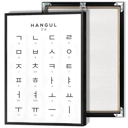Korean Alphabet Vowels Wall Art Hangul Chart Poster Poster Minimalist Kid Nursery Language Learning Aesthetic Prints Painting For Living Room Bedroom Classroom Wall Decor 24x36in Unframed - color: Multi 02, size: 24"L x 36"W