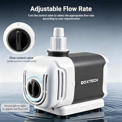 Aquarium Water Pump 265GPH, Submersible/External 15W fountain pump | Adjustable flowultra quiet with 3 Nozzles, For fish tanks fountains hydroponics,Dual-use design - size: 15w