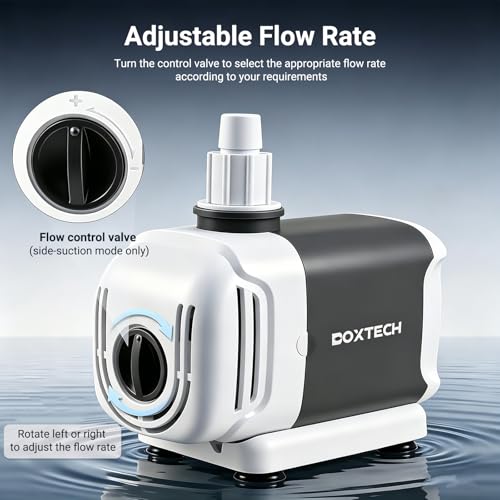Fish Tank Water Pump - Multi-Purpose Fountain Water Pump | 3 adjustable nozzles, for submerged or land use, Ideal for fish tanks, gardening, and tabletop fountains. Low-noise 45W - size: 45w