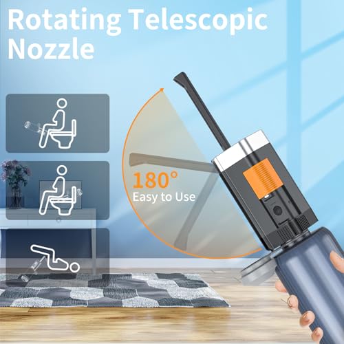 Portable Bidet for Travel, JUTIMER Rechargeable Bidet Sprayer with 400ml Bottle Capacity, Waterproof High Pressure Handheld Bidets for Women/Men, Postpartum Care, Hygiene Cleaning