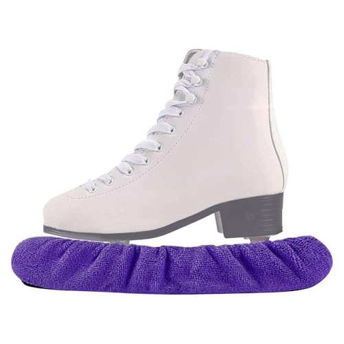 Qchengsan Ice Skate Blade Cover Plus Hockey Drying Rack,Ice Skate Blade Covers,Ice Skate Soakers,Hockey Equipment Gear Drying Rack - color: Purple
