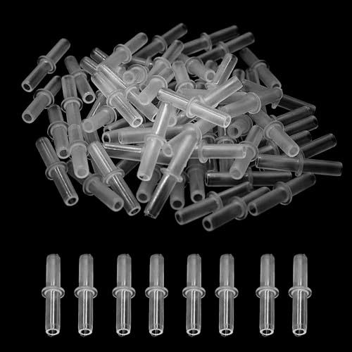 100PCS Aquarium Air Line Connectors, Plastic Valve Fittings, Inline Straight Joints for Fish Tank Pump Tubing - size: Straight