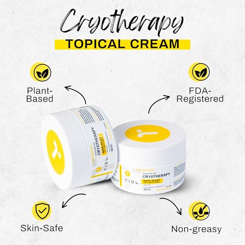 TIDL Cryotherapy Pain Relief Plant-Based Menthol Cream, 3 fl oz | Cooling Cream for Arthritis Joint Muscle Back Pain Relief Anti-Inflammatory Fast-Absorbing Full-Body Recovery - style: 3 Ounce