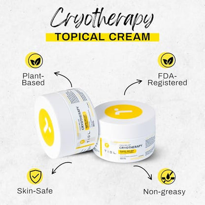 TIDL Cryotherapy Pain Relief Plant-Based Menthol Cream, 3 fl oz | Cooling Cream for Arthritis Joint Muscle Back Pain Relief Anti-Inflammatory Fast-Absorbing Full-Body Recovery - style: 3 Ounce