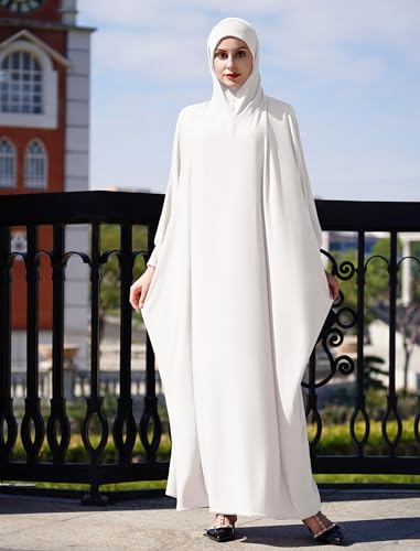 IWEMEK Burkas Abayas for Women Muslim with Hijab One Piece Prayer Dress Jilbab Full Cover Eid Kaftans Dubai Islamic Clothes