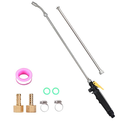 Universal Replacement Sprayer Wand, Stainless Steel with Shut Off Valve, Metal Finish, 1/4" & 3/8" Brass Fittings, Garden Spray Nozzle Set with Hose Clamps & Teflon Tape (44'' Sprayer Wand) - style: 44'' Sprayer Wand
