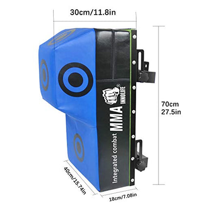 INNOLIFE Wall Mount Uppercut Heavy Bag- Black&Blue | Boxing MMA Training Punching Target (27.5x15.8x11.8 inches)