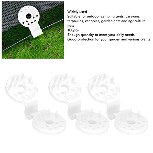 100 Piece Shade Cloth Plastic Clips Mesh Clip,Tarp Clips Shade Cloth Heavy Duty Lock Grip for Sun Shade Net, Anti Bird Netting, Garden Netting, Shade Fabric Accessories - color: White