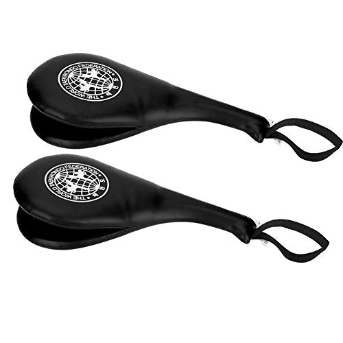Taekwondo Kick Pad - 15x7 Inch PU Leather Strike for Karate, Muay Thai, and Martial Arts Training - color: Black