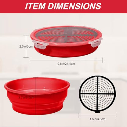 Collapsible Batter Bowl - Breading Bowl Shaker with Lid , Bright Red - color: Bright Red