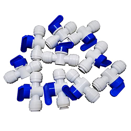 Malida water purifiers Tube Quick Connector Fittings Set of 10 (3/8" switch valve) - color: 3/8" switch valve