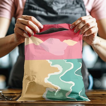 10x13 (100) Beach Sunset Designer Poly Mailers Waterproof Self Sealing Tear Resistant Polymailers Shipping Envelopes Premium Printed Bags For Small Businesses - color: Beach Sunset, size: 10x13