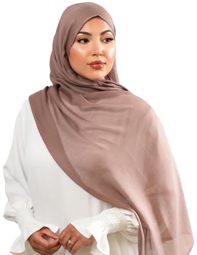 KHELANI Premium Modal Hijab Set – Lightweight & Soft | Luxury Hijabs Wrap, Head Scarf for Muslim Women with Hijab Undercap - color: Sahara Tan