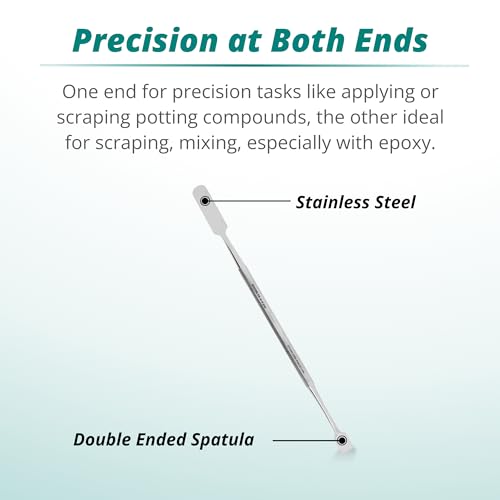 Excelta Double-Ended Spatula, Stainless Steel, 7 Inches | Versatile Tool for Potting, Scraping, and Mixing Epoxy, Intermediate - size: 1 Count (Pack of 1), style: Stainless Steel, 343