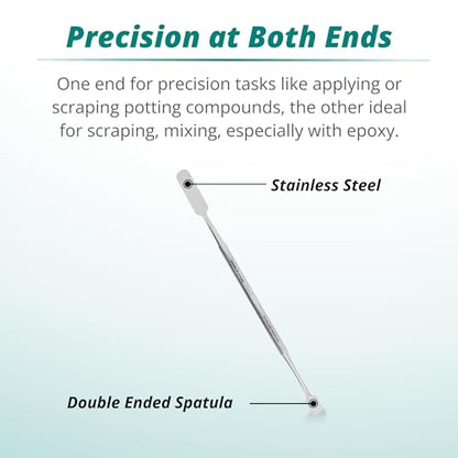 Excelta Double-Ended Spatula, Stainless Steel, 7 Inches | Versatile Tool for Potting, Scraping, and Mixing Epoxy, Intermediate - size: 1 Count (Pack of 1), style: Stainless Steel, 343