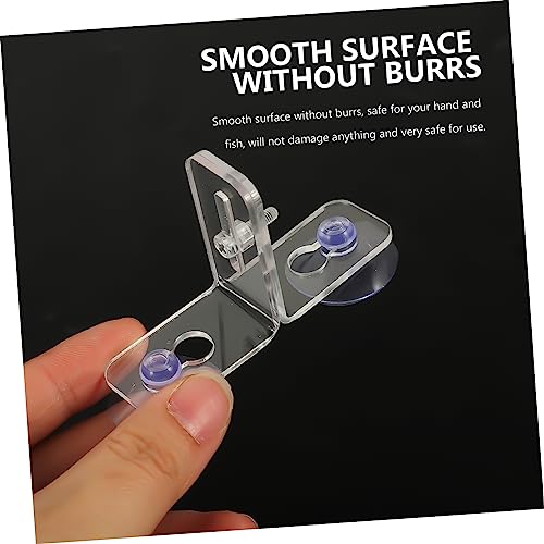 LIOOBO 4 Sets Aquarium Fish Tank Divider Clips Transparent Breeding Isolation Board Durable Suckers for Fish Separation Bottom Filtering for Tanks
