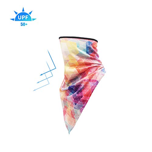 Women UPF 50+ Face Mask Sun Protection Fashion Colorful Neck Gaiter Scarf - color: Fcm-01