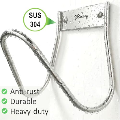 JBscoop Garden Hose Holder Stainless Steel Small Wall Mount Garden Hose Hook, Ideal for Water, Air, Hydraulic Hose, Ropes, Extension Cords Heavy Duty & Rust Proof, Size:6.3x7x6.3 Set of 1