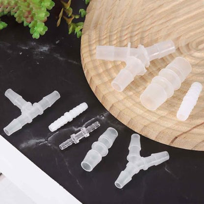 MECCANIXITY 10pcs Plastic Hose Barb Fitting, 3/8" x 3/8" t Shape Tee Barbed Hose Pipe Fitting Splicer Mender Joint Adapter for Water Liquid Fuel Line Tube, Clear - color: Clear, size: 3/8" x 3/8"