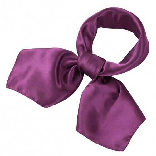 QBSM Womens 23.6 inch Satin Silk Feeling Formal Square Neck Scarf Head Hair Wraps Kerchief - color: Dark Purple