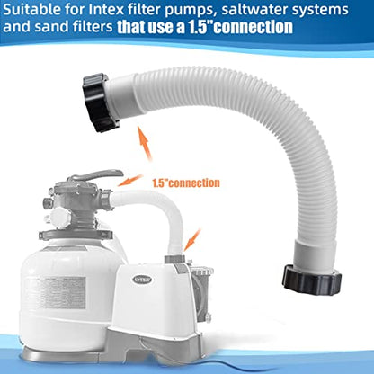 11535 Pool Sand Filter Pump Hose, 1.5" Pool Pump Hose Replacement for Intex | 16 Inch Sand Filter Interconnecting Hose Kit for Intex Sand Filter Pumps & Saltwater Systems 26371CA 26371EH 28647EG