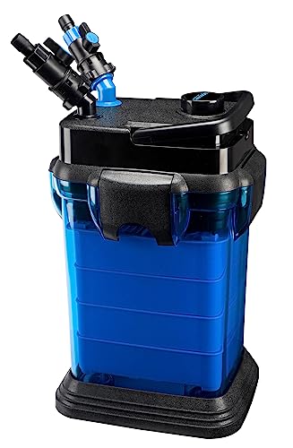 Penn-Plax Cascade 1200 Canister Filter - 315 GPH Aquarium Filter for Tanks Up to 150 Gallons - 360 Degree Flow Valves, Poly Fiber Pads, Bio-Sponge & Activated Carbon -Fresh & Saltwater -11.5x11x20.5in - size: 150 Gallons