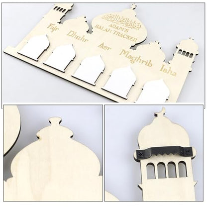 Ramadan Decorative Calendar Wooden Eid Mubarak Wall Hanging Ornament for Home Decor Countdown to Eid for Ramadan Decorations and Festive Atmosphere