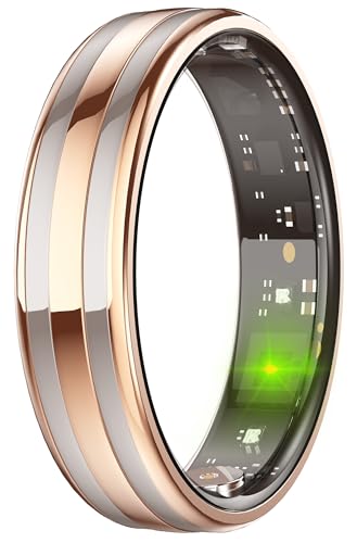 Smart Ring for Men Women Fitness Tracker Ring with Sleep Monitor Heart Rate Tracking Gesture Control Activity Tracker Health Ring Ceramic Metal Smart Ring Gift for Couples Waterproof Ultra-Thin 6.3mm - color: Gold, size: #10(2.44 inch)