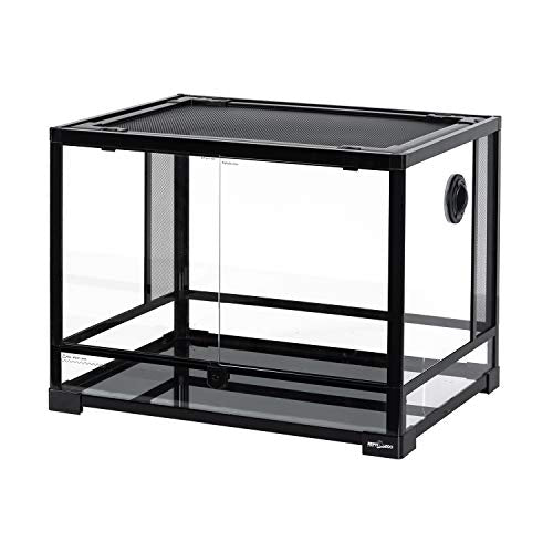 REPTI ZOO Large 34 Gallon Reptile Glass Tank,Front Opening Double Hinge Door 24" x 18" x 18", Screen Ventilation Terrarium (Backgrounds not Include) - size: 24" x 18" x 18"