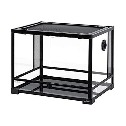 REPTI ZOO Large 34 Gallon Reptile Glass Tank,Front Opening Double Hinge Door 24" x 18" x 18", Screen Ventilation Terrarium (Backgrounds not Include) - size: 24" x 18" x 18"