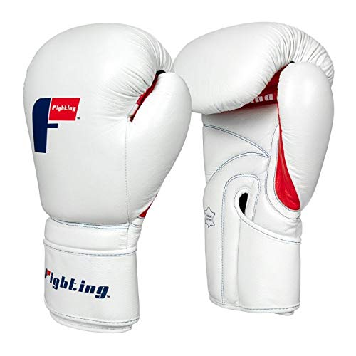 Fighting Leather Training Gloves - Boxing, MMA, Kickboxing, Punching Bag, Sparring Oz Gloves - color: White, size: 12 oz
