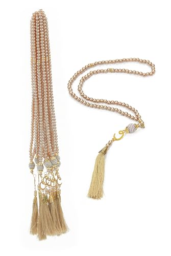 ihvan online, Tasbih Prayer Beads 99, Pack of 10, Muslim Prayer Bead, Islamic Rosary Bead, Dhikr, Tasbeeh Bulk, Misbaha, Masbaha, Tespih, Islamic Gift for Ramadan & Mawlid & Hajj Umrah - color: Gold