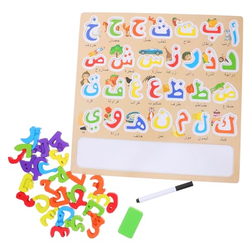 ERINGOGO 1Set Arabic Letter Matching Puzzle Montessori Educational Wooden for Engaging Alphabet Learning Puzzle for and Design for Family Interaction
