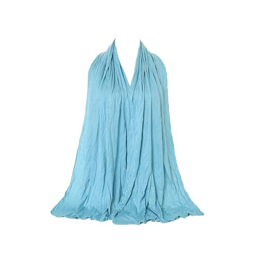 Non-see-through Premium Jersey Maxi Hijab Head Scarf Wrap for Muslim Women - color: Light Blue