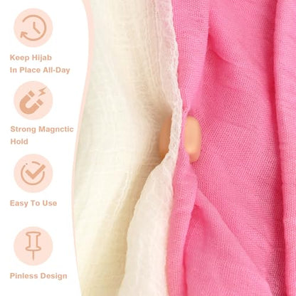 12 Pairs Hijab Magnets Strong Magnetic Hijab Pins for Women Pinless Clothing Clips for Scarf Veil Shirts Dress Muslim Islamic Gifts for Women - Square - color: Square