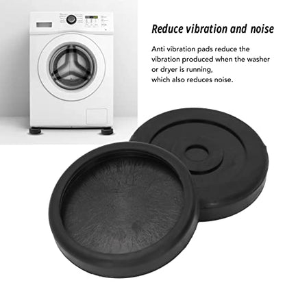 Anti Vibration Pads, Antislip Universal Pedestals for Washer Dryer, Noise Dampening and Shock Support Circular Rubber Isolation Feet Mats Set of 4