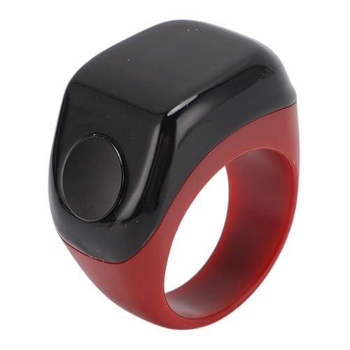 Smart Rings Counter, Electronic Finger Counter, Prayer Reminder Counter, Digital Tasbeeh Tasbih with Vibration Reminder, 0.42in Screen, Touch Control, for Muslim - color: Coffee