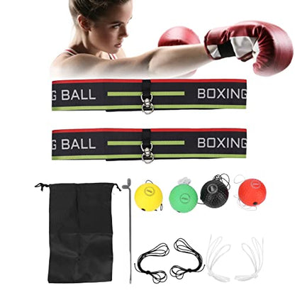 Boxing Ball Headband, Adjustable Boxing Headband Reflex Ball Set for Improving Reaction and Coordination Skills