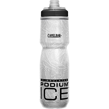 CamelBak Podium Ice Insulated Bike Water Bottle, Maximized Cold Retention with Aerogel Insulation, 21oz, Black