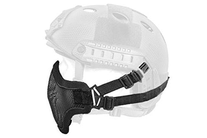 DLP Tactical Quick Release Mesh Steel Face Mask for ARC Rail Equipped Fast/ACH/MICH Combat Helmet - color: Black