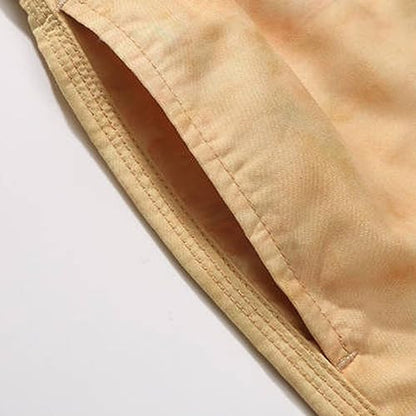 Ctreela Men's Funny Dog 3D Graphic Yellow Loose Fit Summer Beach Shorts - color: Khaki, size: 4X-Large