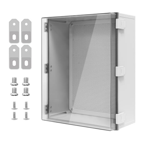 Electrical Box IP65 Waterproof ABS Plastic Enclosure Outdoor and Indoor Project Box Hinged Clear Cover with Mounting Plate Wall Brackets, Outer Dimension 19.7"x 15.7" x 7.9" - size: 19.7"x 15.7" x 7.9" (1pc)