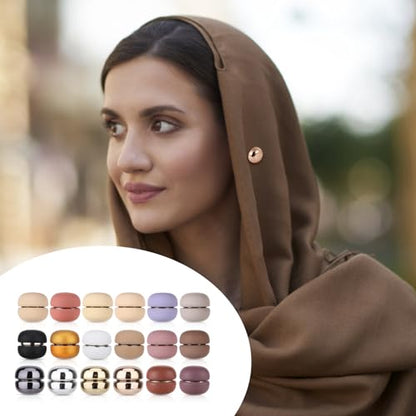 18 Pairs Hijab Magnets Pins, Magnetic Buttons for Clothing No Snag Multi-Use Hijab Magnetic Pins Pinless Strong Magnets Hijab Pins Brooch for Clothes Women Scarf Shiny & Matte Style(18 Colors)