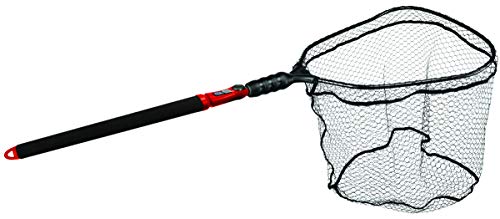 EGO S2 Slider Fishing Net Handle | Adjustable Extension Handle, Minimal Water Drag Design, Ergonomic Foam Grip for Landing Nets - size: 29" to 60" Handle, 19” x 21” Hoop, style: Pvc Coated Mesh