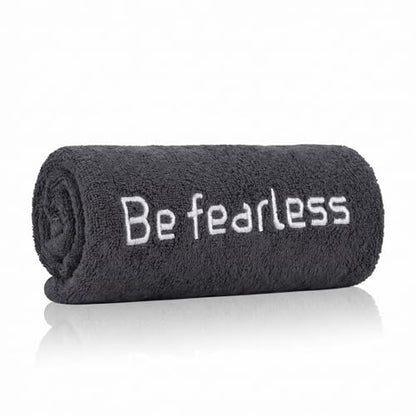 Newwiee 1 Pc Microfiber Gym Towel for Exercise Fitness 32 x 16 Inch Soft Quick-Drying Sweat Absorbent Yoga Towel for Women Men Be Fearless Sport Towels for Cycling, Swimming, Workout, Camping