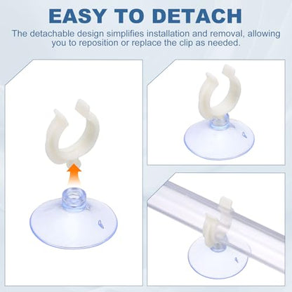 Aquarium Suction Cups, Fish Tank Suction Cups Clips Airline Tube Holders Clamps (Plastic, 8Pcs, Clear) for 0.4" Fish Tank Airline Tubing Binding Moss Shrimp Nest, 10x30MM - color: Clear, size: 10x30MM