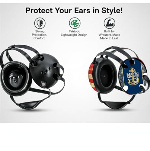 Wrestling Headgear with Ear Protection & Chin Cup Adjustable Lightweight Head Guard for Competition & Practice – Durable Protective Wrestling Ear Guard for Youth & Adult Athletes - color: Us Navy