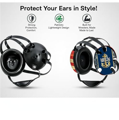 Wrestling Headgear with Ear Protection & Chin Cup Adjustable Lightweight Head Guard for Competition & Practice – Durable Protective Wrestling Ear Guard for Youth & Adult Athletes - color: Us Navy