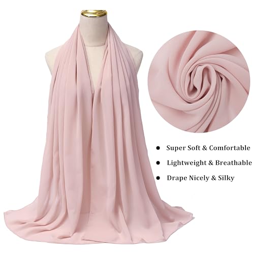 Chiffon Shawls and Wraps - Lightweight Scarve for Women Evening Dresses Wedding Bridal Formal Party - color: J-light Pink